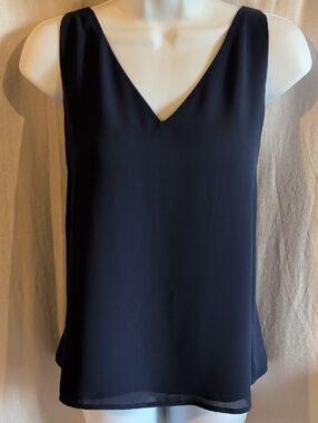 Express Navy with Black Crisscross Strap Back V-Neck Cami Tank Top Size S